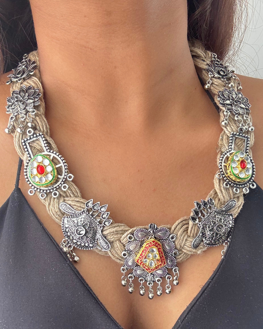 Amani Beige Jute Necklace