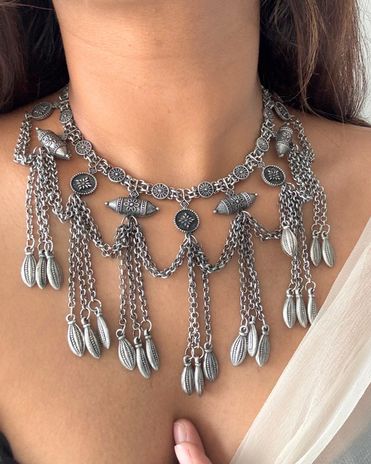 Dipali Kutchi Oxidised Choker Set
