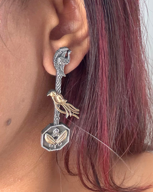 Mithu Long Dual Tone Earrings