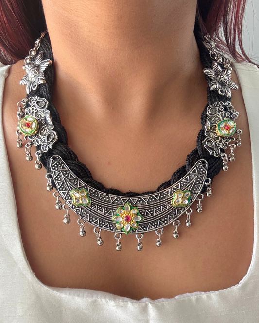 Sumitra Black Jute Necklace