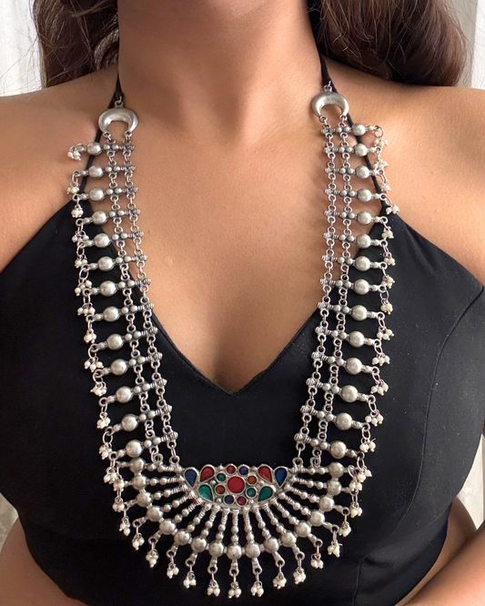 Chanda Afghani Long Necklace Set