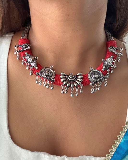 Vahni Red Hasli Set