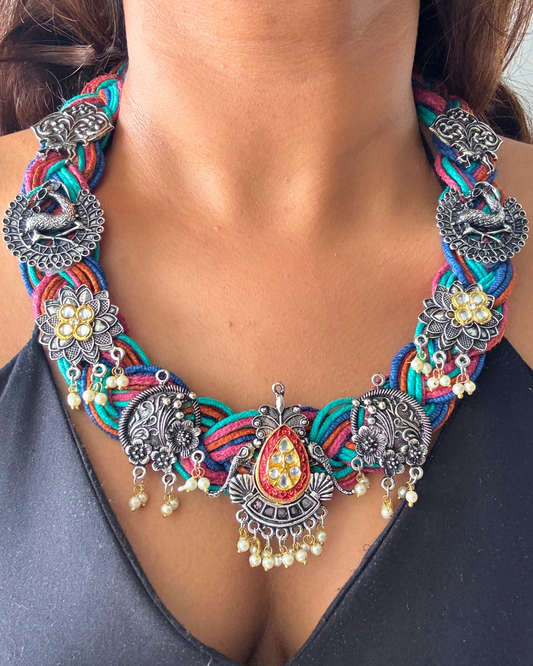Satrangi Multicolour Jute Necklace