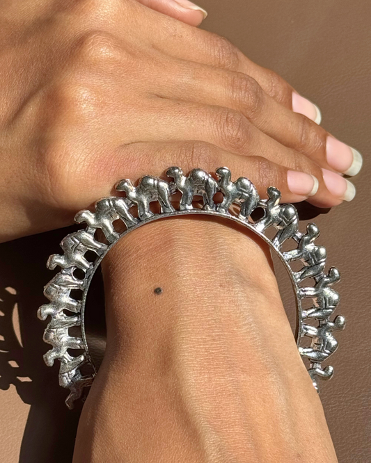 Camel Oxidised Bangles - Set of 2