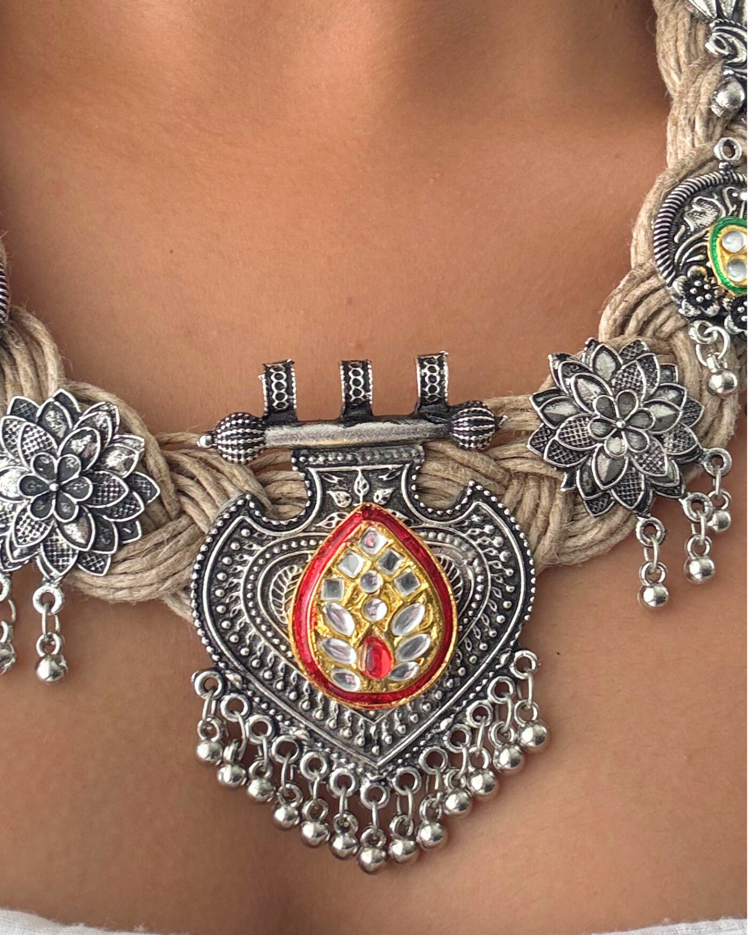 Chetna Beige Jute Necklace