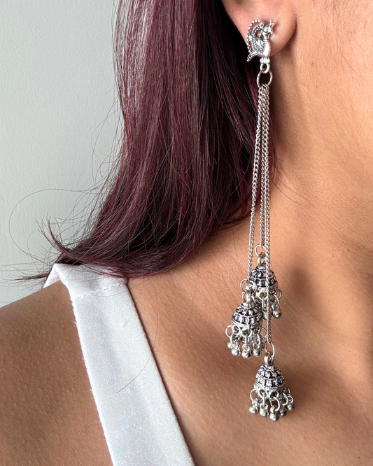 Peacock Kashmiri Long Jhumka