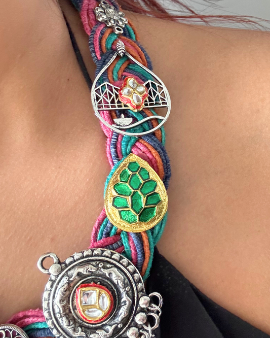 Rangbirangi Multicolour Jute Necklace