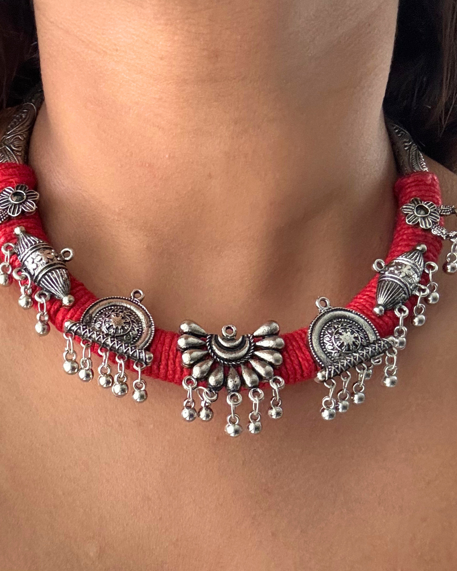 Vahni Red Hasli Set