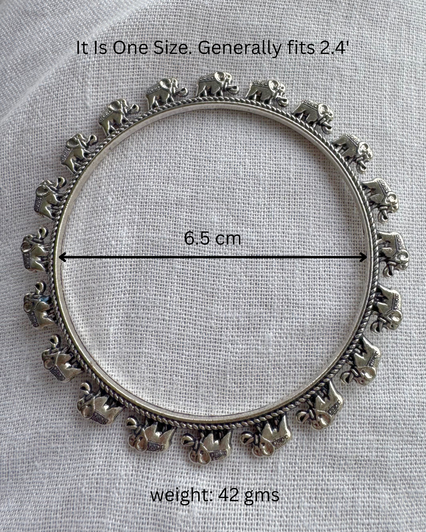 Elephant Oxidised Bangles - Set of 2