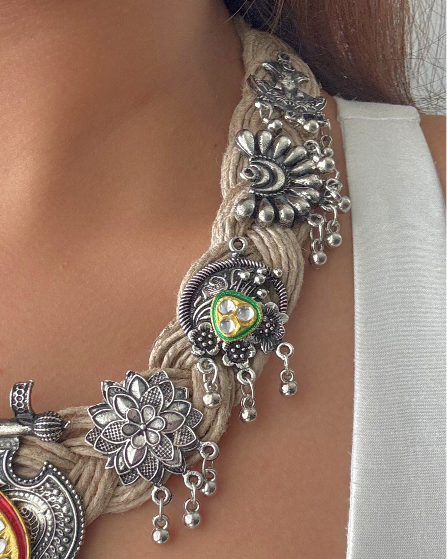 Chetna Beige Jute Necklace