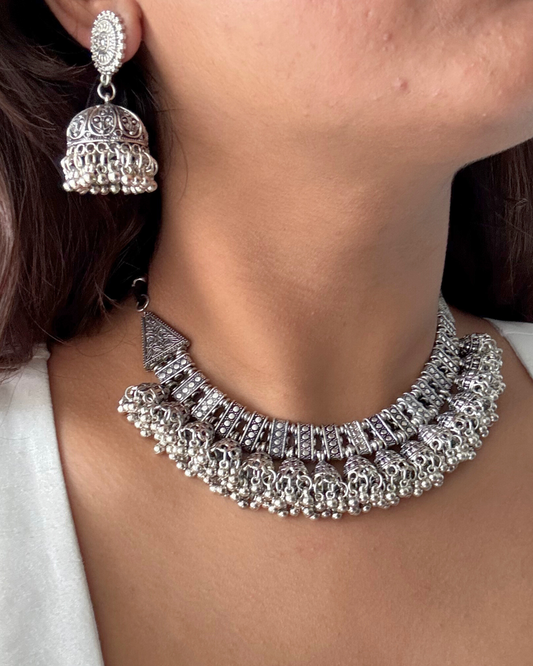 Oxidised Dhairya Necklace Set