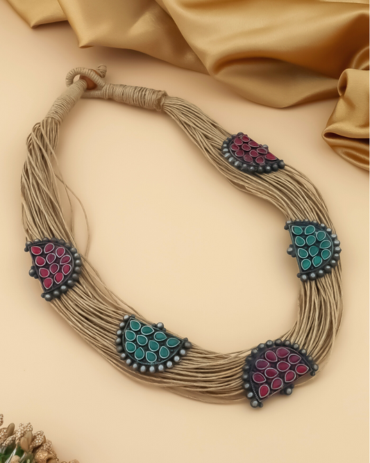 Jyotika Beige Jute Necklace