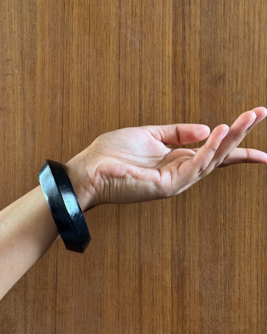Asani Black Wooden Bangle