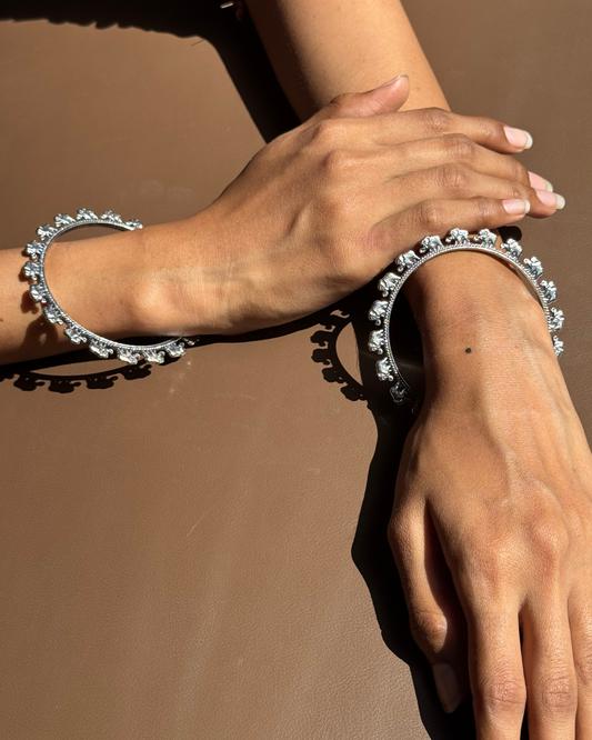 Elephant Oxidised Bangles - Set of 2