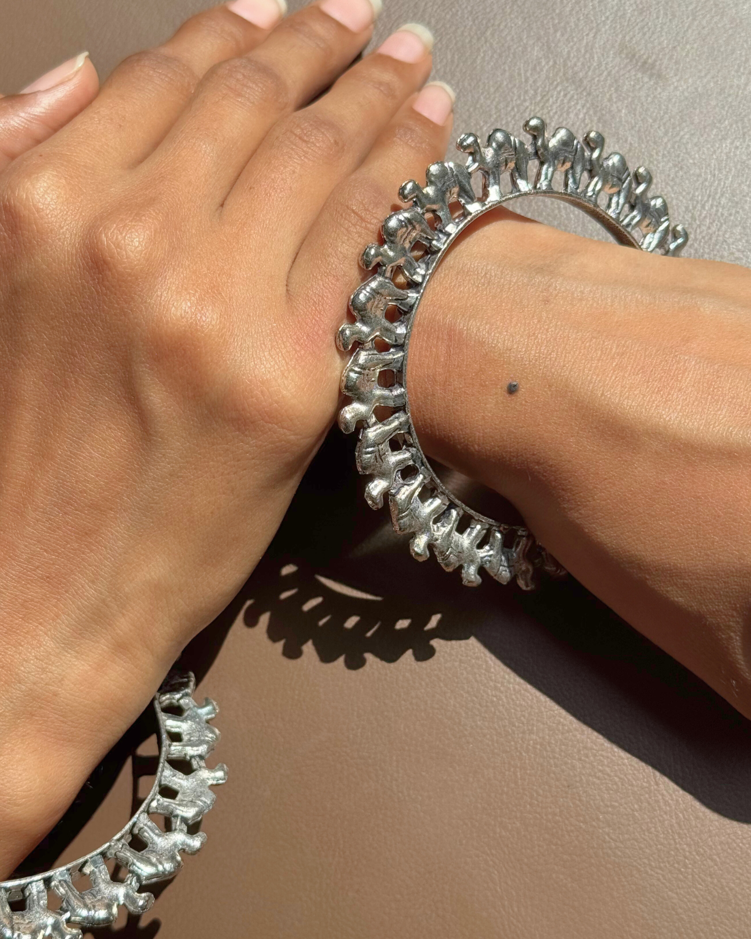 Camel Oxidised Bangles - Set of 2