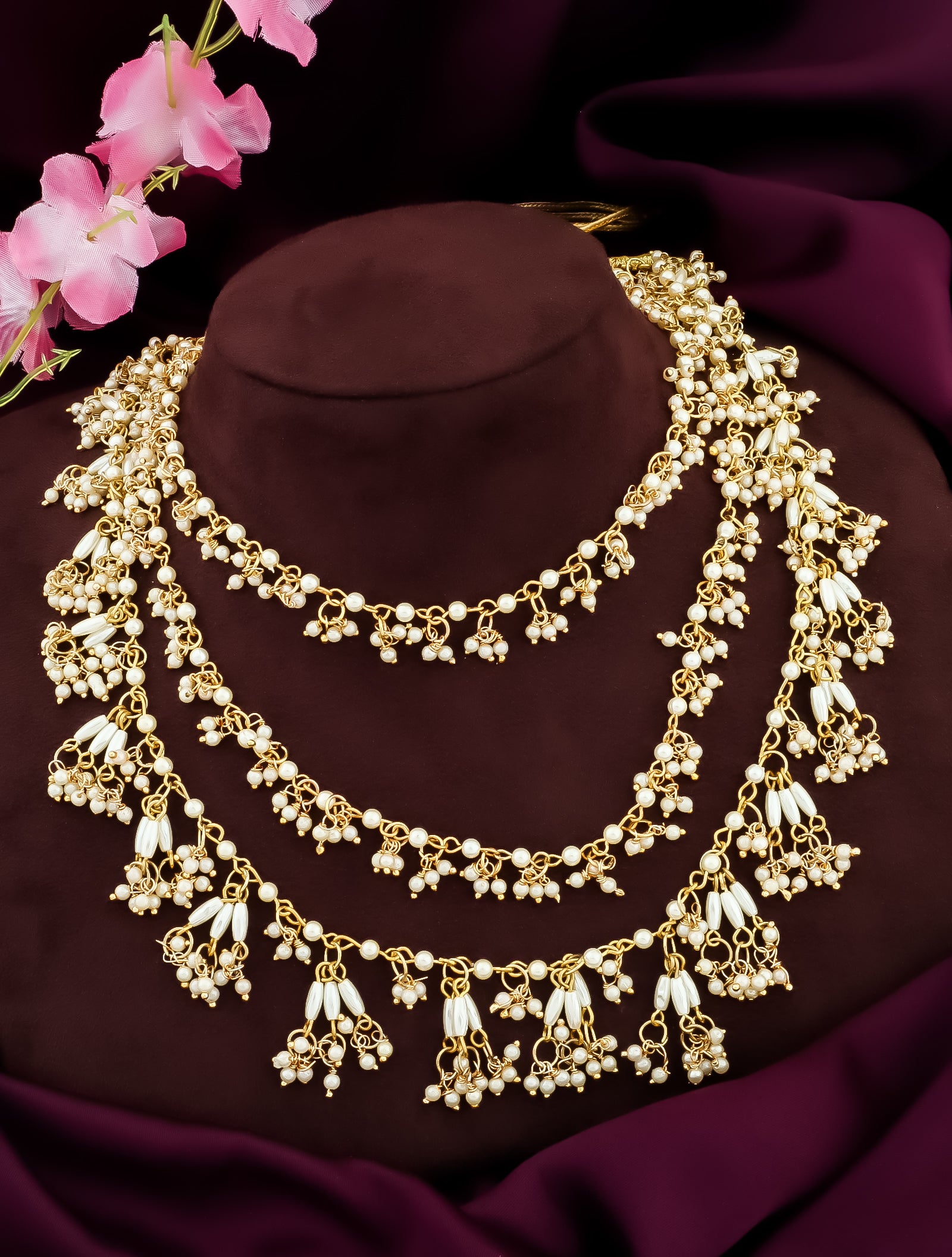 Soni Long Pearl Necklace