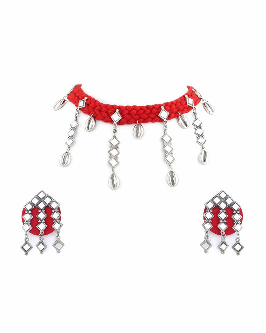 Badri ki Dulhaniya Fabric Choker Set