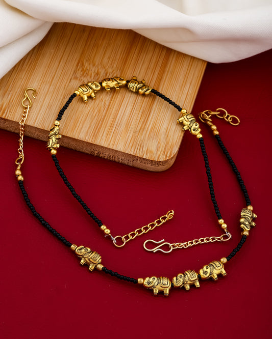 Sunehra Hathi Anklet - Set of 2