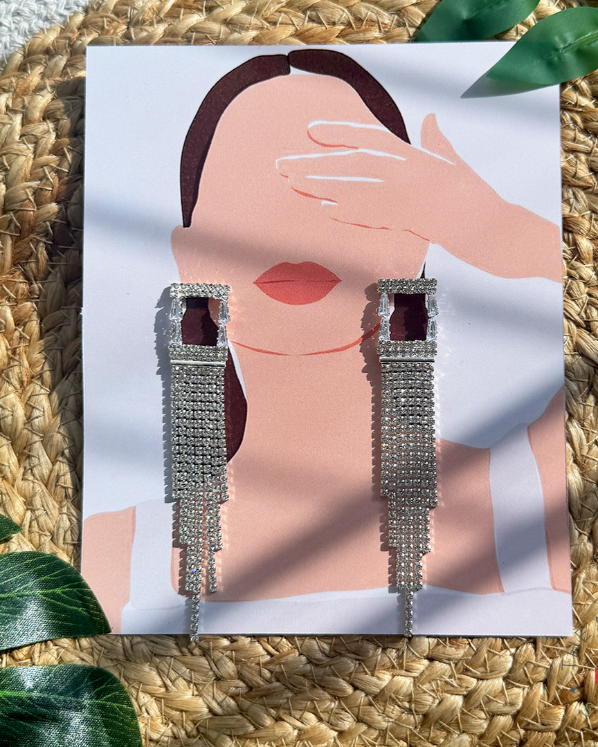 Rhinestone diamond earrings: Ella
