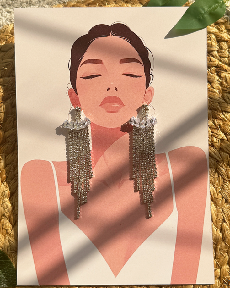 Rhinestone diamond earrings: Tia