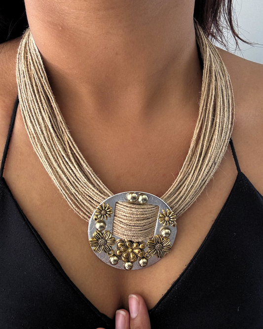 Surbhi Beige Jute Necklace