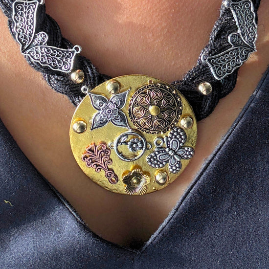 Adamya Black Jute Necklace