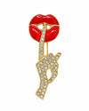 Shut Up Diamond Brooch