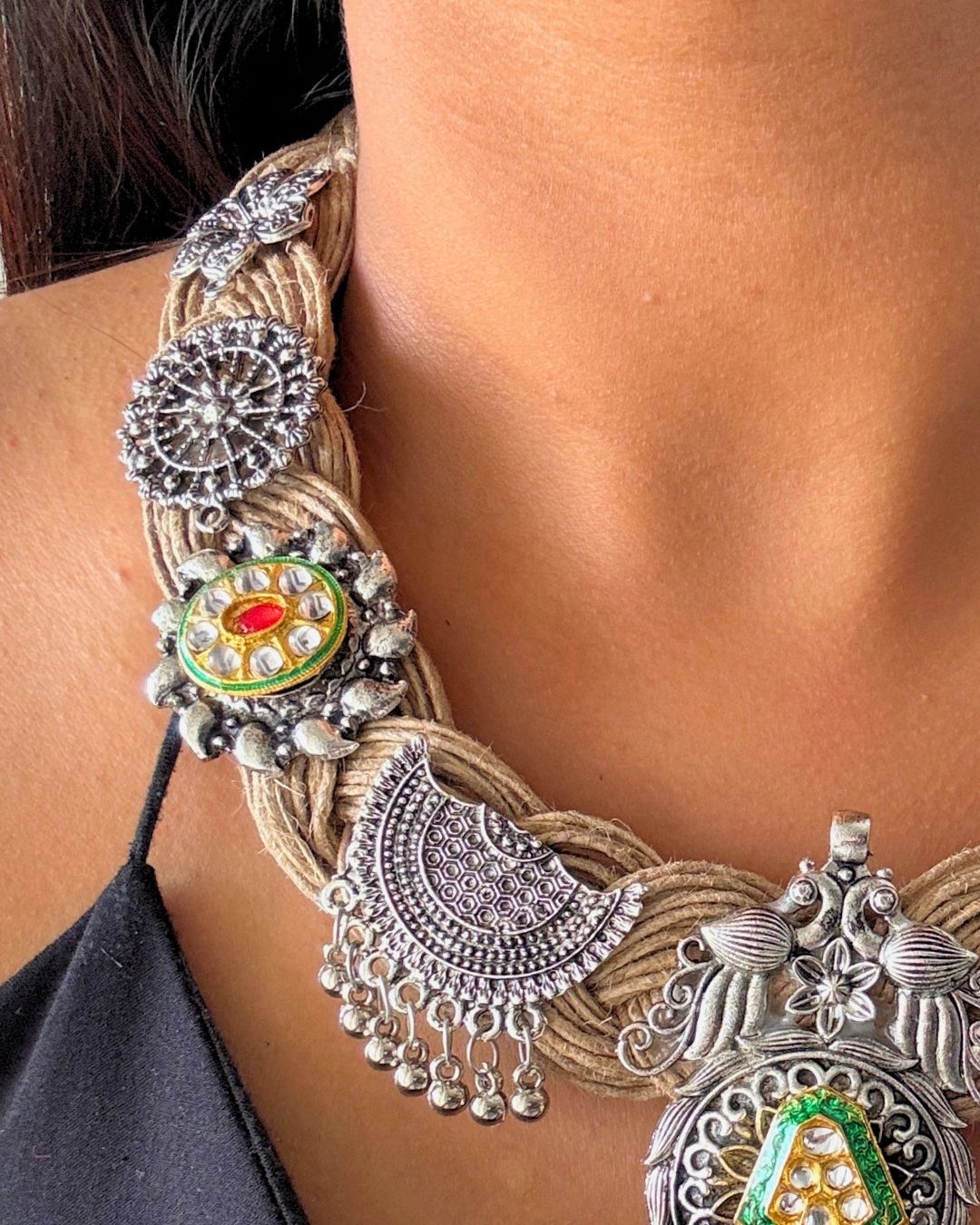 Sugandha Beige Jute Necklace