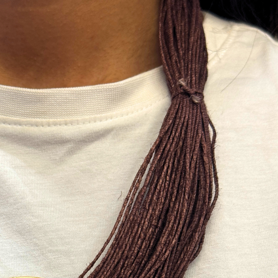 Sarangi Dark Wood Brown Jute Necklace