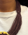 Sarangi Dark Wood Brown Jute Necklace