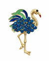 Blue Crystal Flamingo Brooch