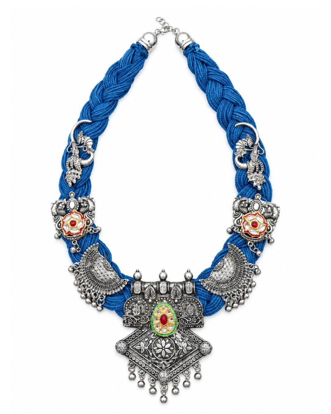 Vandita Blue Jute Necklace
