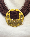 Sarangi Dark Wood Brown Jute Necklace