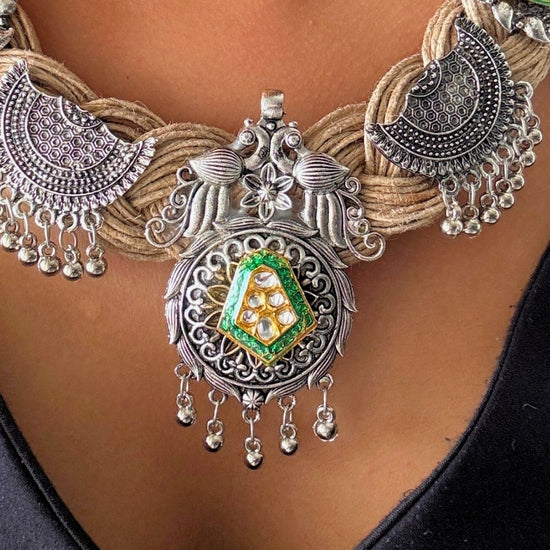 Sugandha Beige Jute Necklace