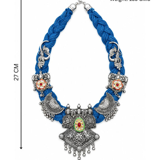 Vandita Blue Jute Necklace