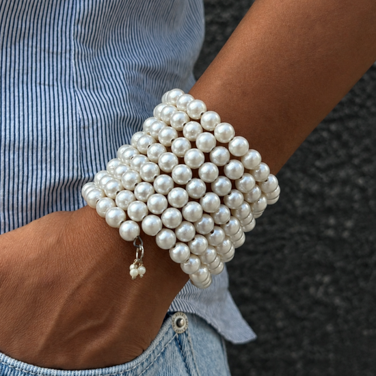 Pearl Spiral Bangle
