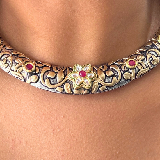 Seher Dual tone Kundan Choker Set
