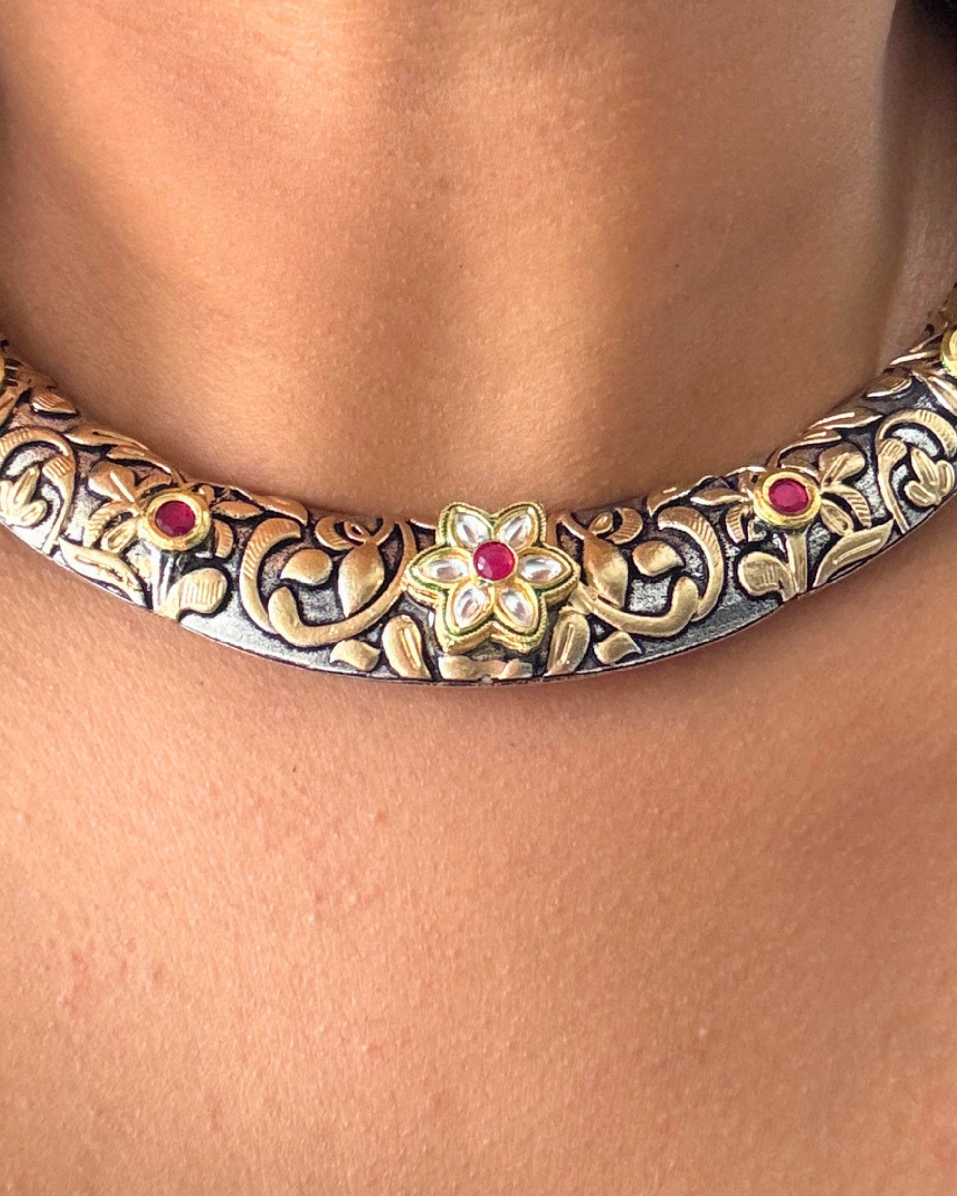 Seher Dual tone Kundan Choker Set