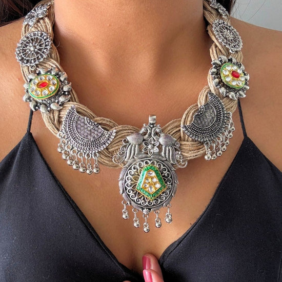 Sugandha Beige Jute Necklace