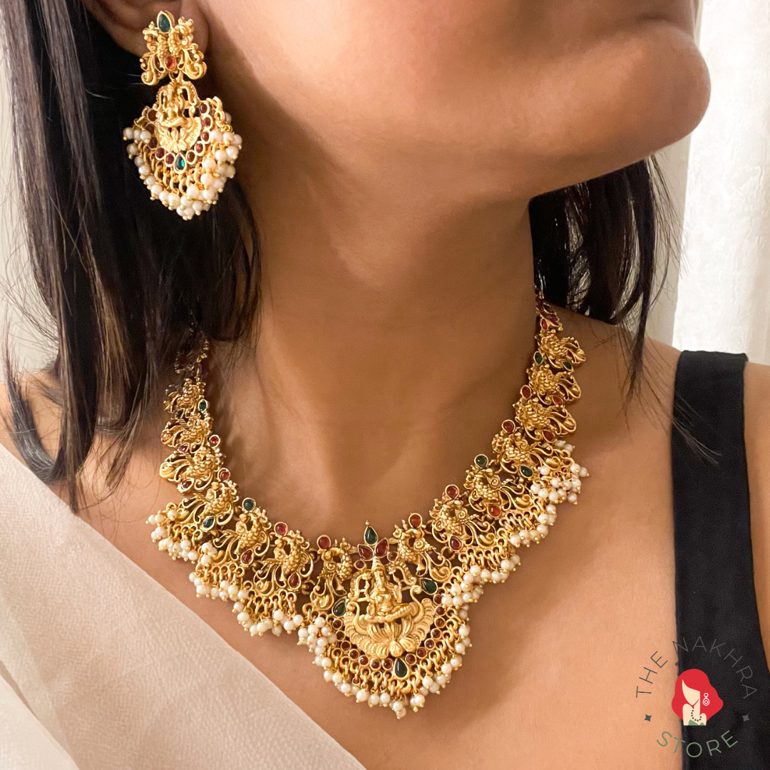 Traditional South-indian Golden Jewellery Set: Gauri Haar Set