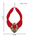 Aruna Dual-tone Red Jute Necklace