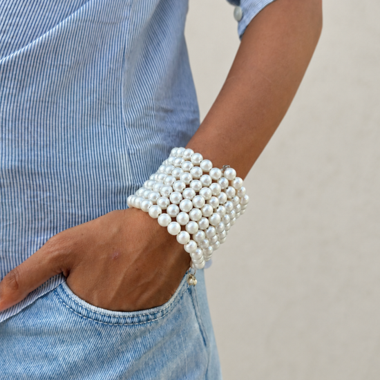 Pearl Spiral Bangle