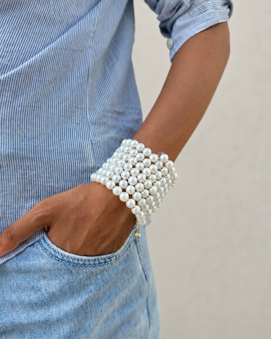 Pearl Spiral Bangle