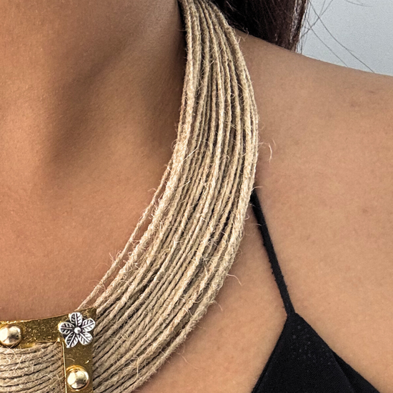 Prachi Beige Jute Necklace
