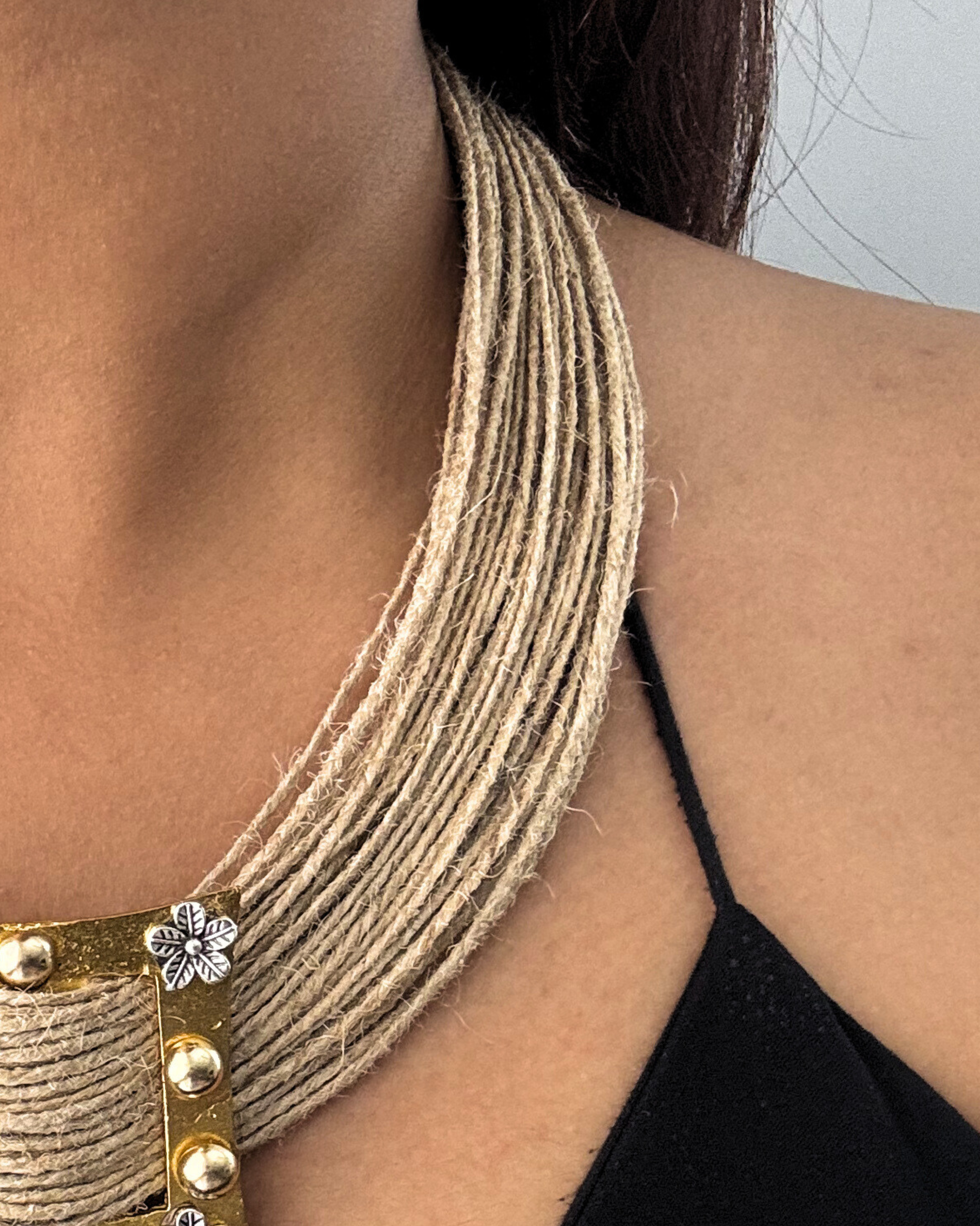 Prachi Beige Jute Necklace