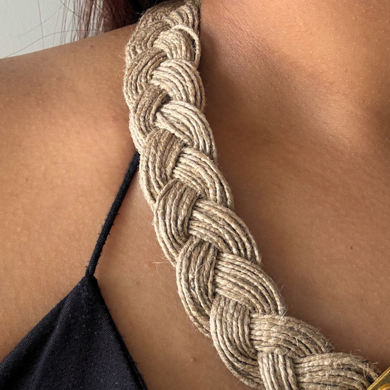 Nakshatra Beige Jute Necklace