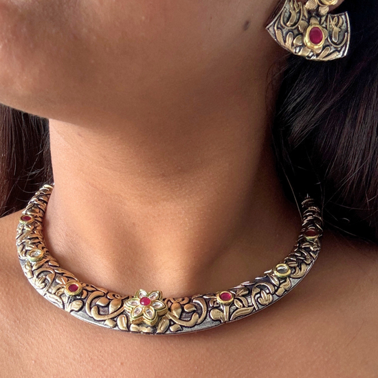 Seher Dual tone Kundan Choker Set