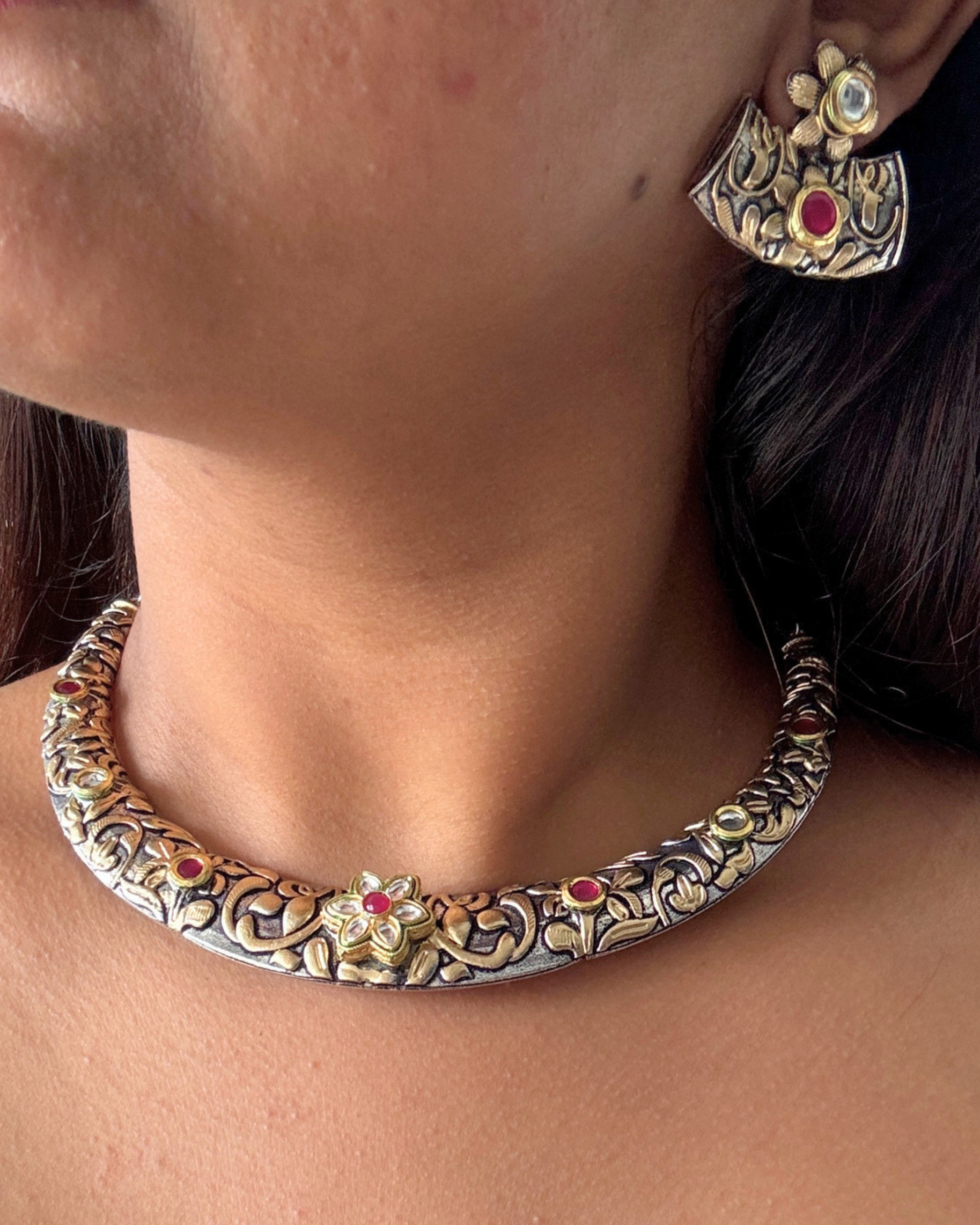 Seher Dual tone Kundan Choker Set