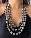 Nidhan Three Layer Silver Necklace