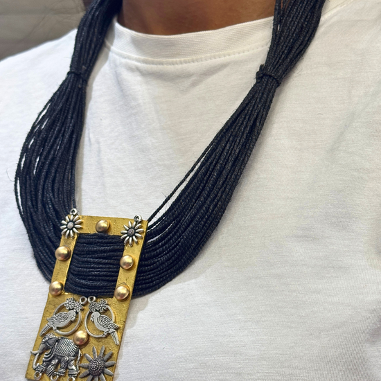 Mishri Black Jute Necklace